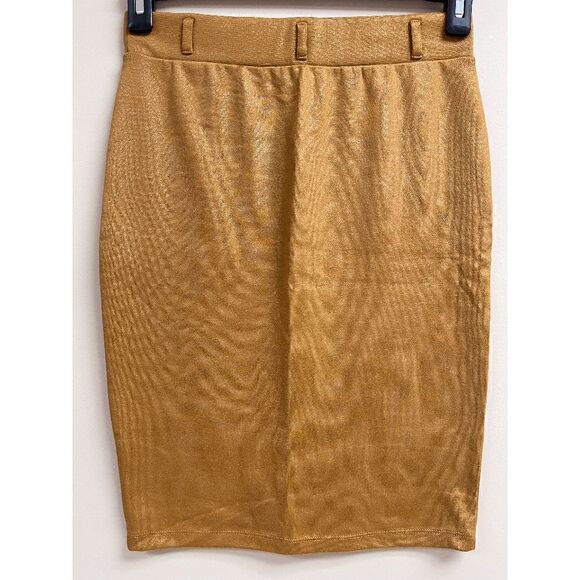 Iris Los Angeles Womens Pull on High Rise Pencil Skirt Brown Sz M - Picture 1 of 7